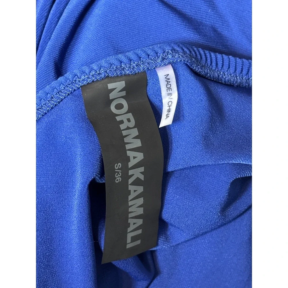 Norma Kamali Diana Ruched Asymmetrical One-Shoulder Midi-Dress Blue XS EUC‎